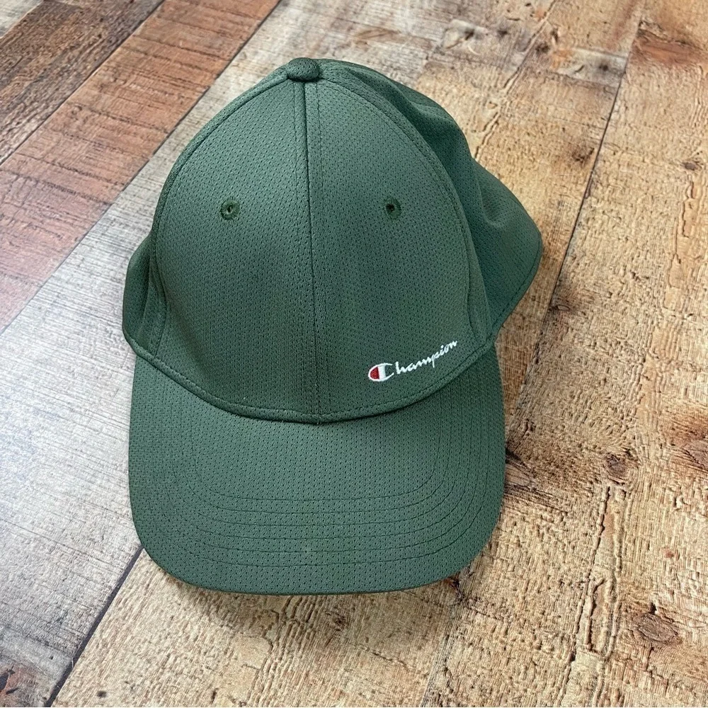 Champion Small Medium Olive Green Baseball Cap Hat Mens Earth Tone Outdoor
